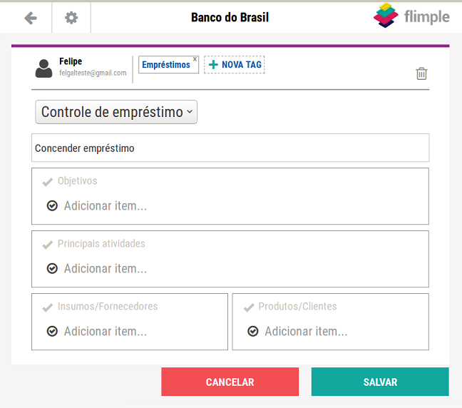 Exemplo de preenchimento de ficha